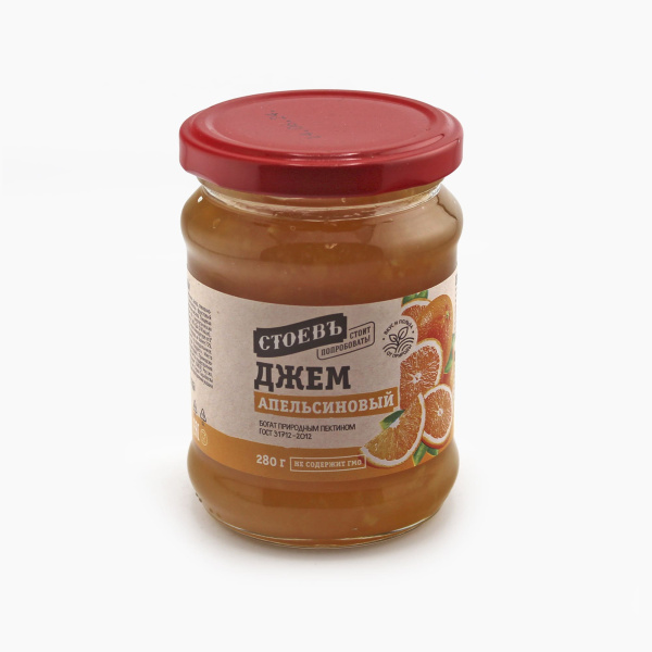 Джем СТОЕВЪ апельсиновый 280 гр ст/б